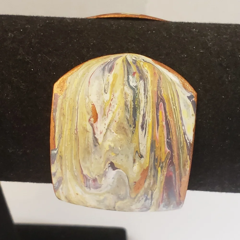 Hand Painted Acrylic Pour Painting Cuff Bracelet